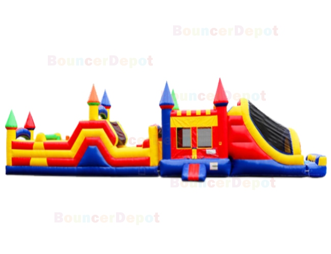 Rainbow Castle Obstacle Bounce House