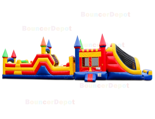 Rainbow Castle Obstacle Bounce House