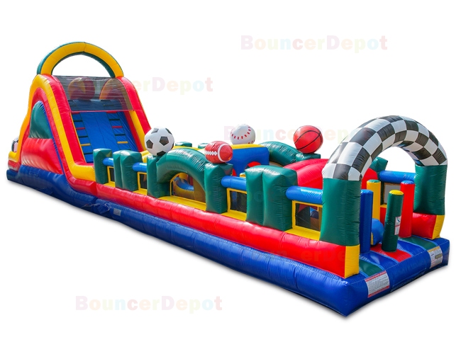 60 Feet Sports Obstacle With Dual Lane Slide