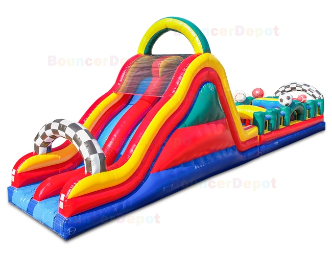 60 Feet Sports Obstacle With Dual Lane Slide