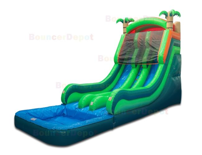 18 Ft Double Lane Tropical Wet Dry Slide