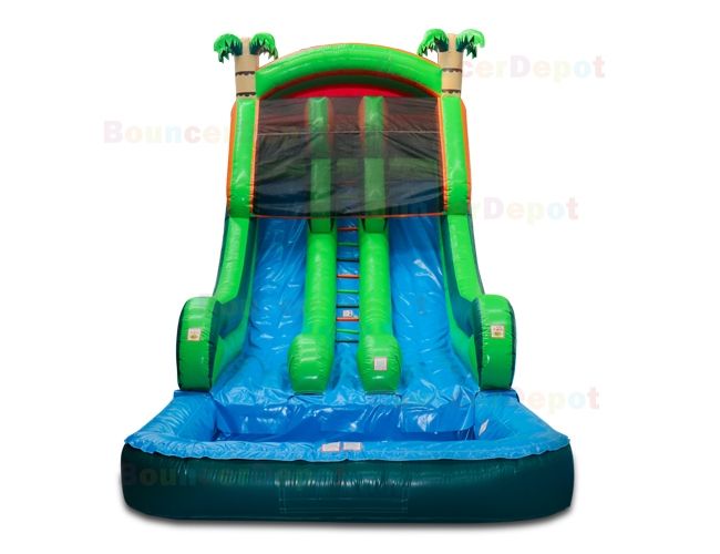 18 Ft Double Lane Tropical Wet Dry Slide