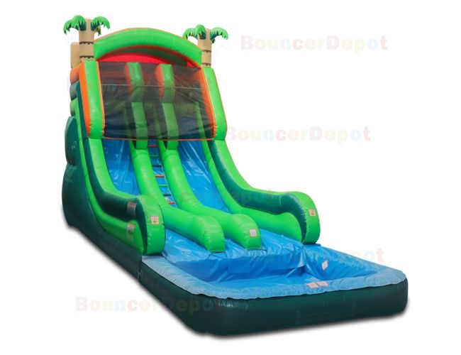 18 Ft Double Lane Tropical Wet Dry Slide