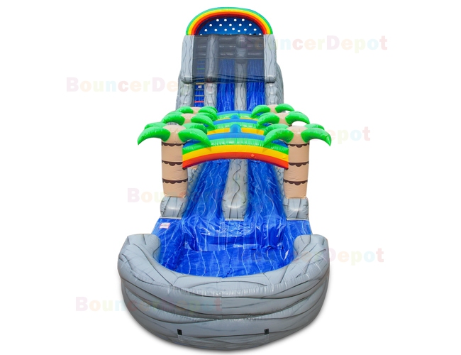 22 High Double Lane Marble Gray Water Slide