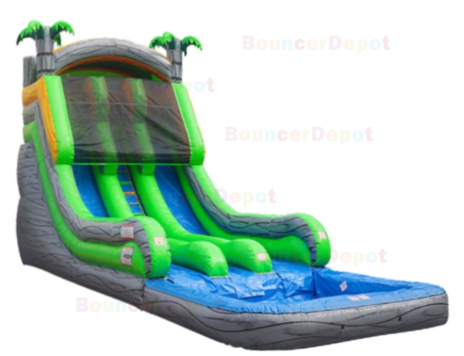 18 Feet Double Lane Marble Gray Water Slide