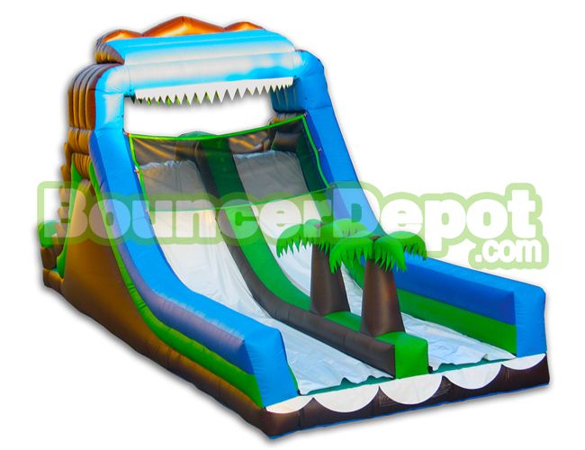 Double Lane Giant Tropical Commercial Water Slide
