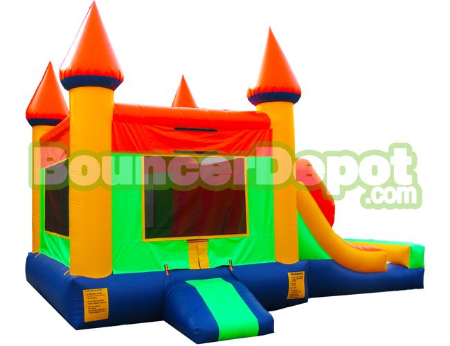 Double Lane Compact Castle Inflatable Combo Jumper