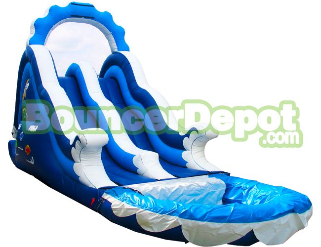 20 Feet Double Lane Ocean Inflatable Waterslides
