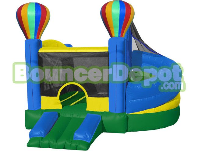 Hot Air Balloon Residential Jump With Slide Combo