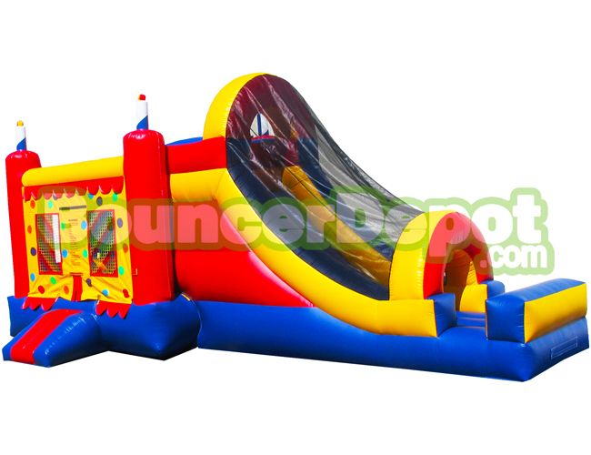Jumpers With Slides, Birthday Party Cake Jumpers With Slides BouncerDepot