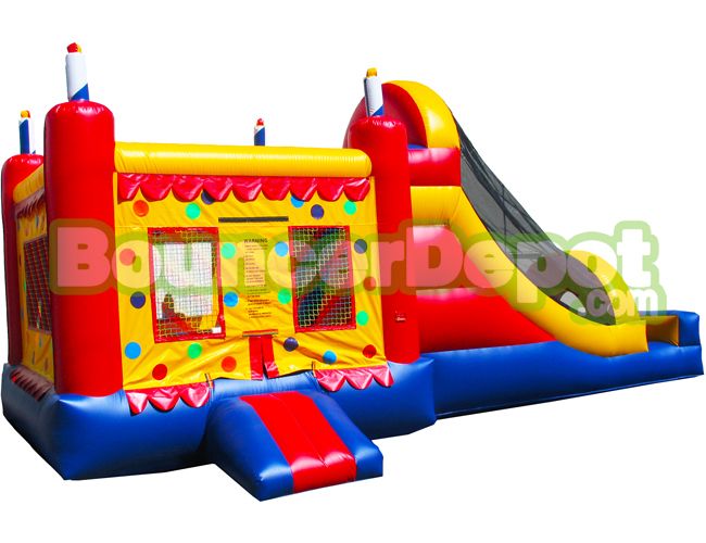 Jumpers With Slides, Birthday Party Cake Jumpers With Slides BouncerDepot