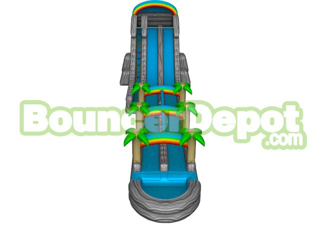 22 High Double Lane Marble Gray Water Slide