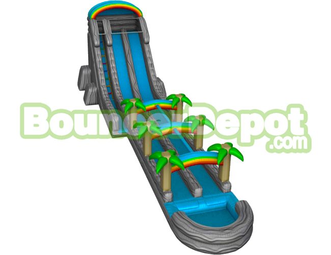22 High Double Lane Marble Gray Water Slide