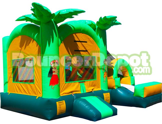 Moonwalk Bouncehouse, Hawaiian Combo Moonwalk Bounce House BouncerDepot