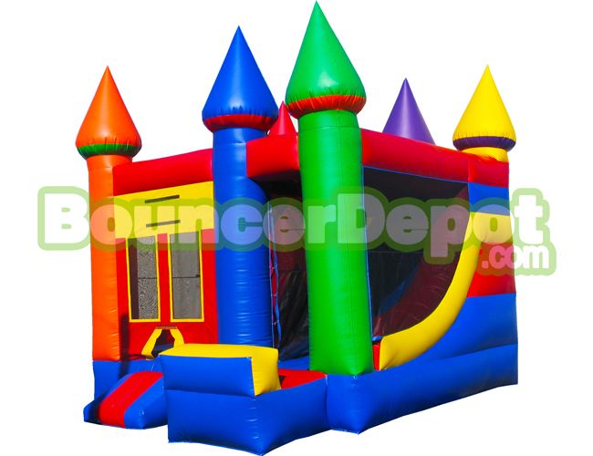 Rainbow Castle Jumper Slide Moonwalk