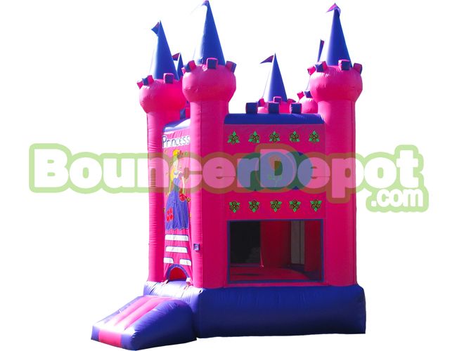 Pink Princess Castle Commercial Bounce House