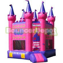 Pink Princess Castle Commercial Bounce House