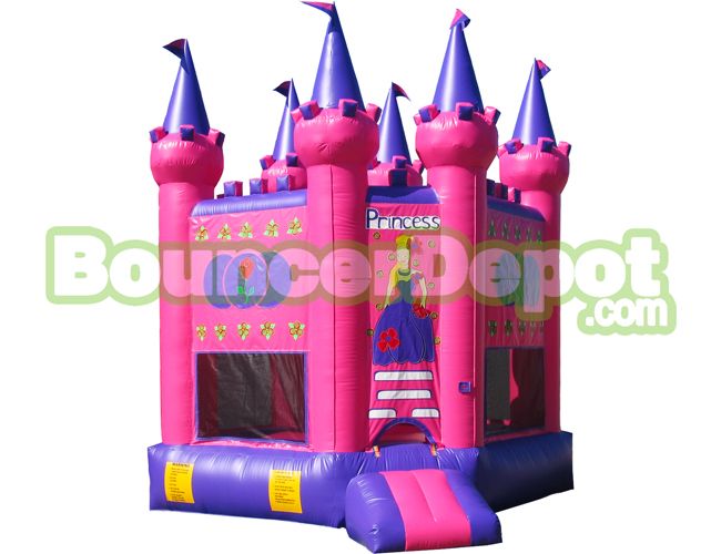 Pink Princess Castle Commercial Bounce House