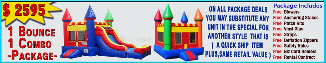 1 Bounce House & 1 Combo Deal