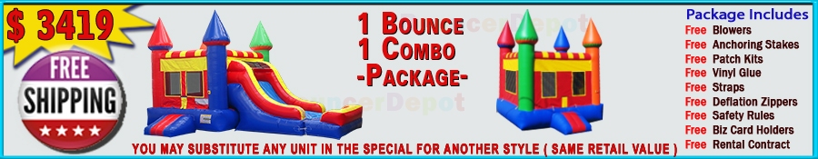 1 Bounce House & 1 Combo Deal