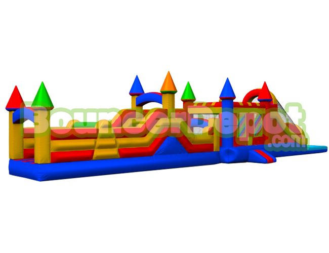 Rainbow Castle Obstacle Bounce House