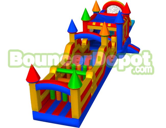 Rainbow Castle Obstacle Bounce House