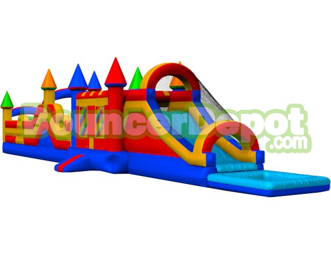 Rainbow Castle Obstacle Bounce House