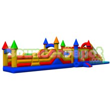 Rainbow Castle Obstacle Bounce House