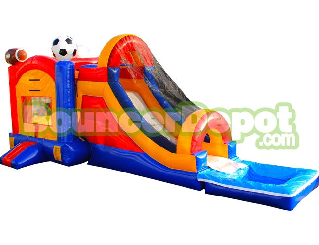 Sports Arena Combo Jumper Slide With Pool