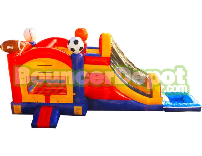 Sports Arena Combo Jumper Slide With Pool