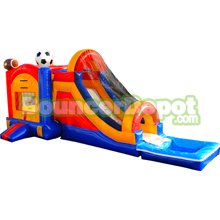 Sports Arena Combo Jumper Slide With Pool
