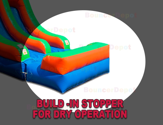 Double Lane Slide Castle Combo with Pool