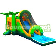 Tropical Jumper Slide Combo With Pool