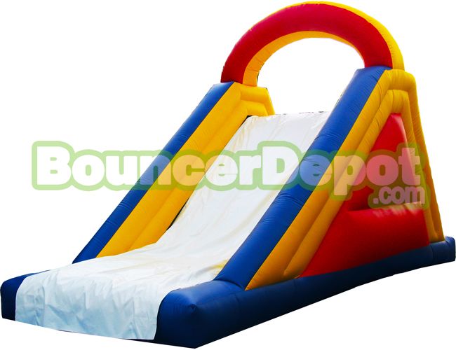 Rainbow Inflatable Wet / Dry Water Slide For Backyard